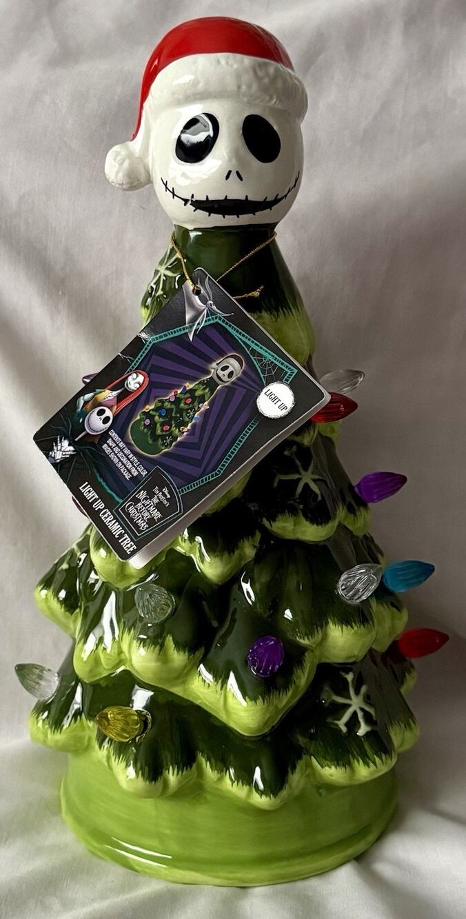 Disney The Nightmare Before Christmas Jack Skellington Light-Up Ceramic Tree NWT